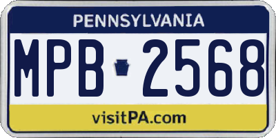 PA license plate MPB2568