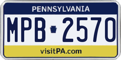 PA license plate MPB2570