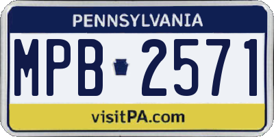 PA license plate MPB2571