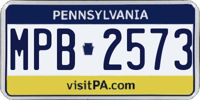 PA license plate MPB2573