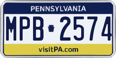 PA license plate MPB2574