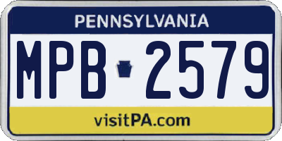 PA license plate MPB2579