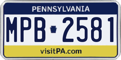 PA license plate MPB2581