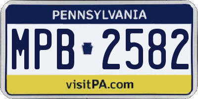 PA license plate MPB2582