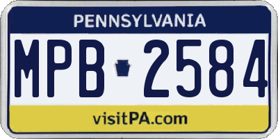 PA license plate MPB2584