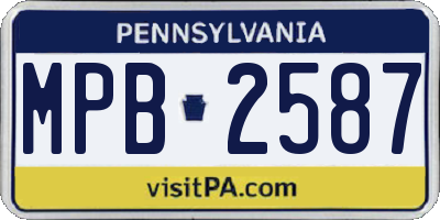 PA license plate MPB2587
