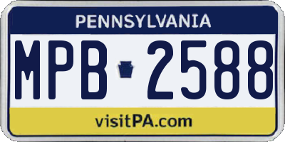 PA license plate MPB2588