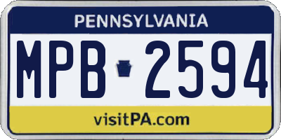 PA license plate MPB2594