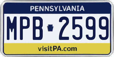 PA license plate MPB2599