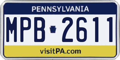 PA license plate MPB2611