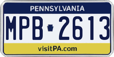 PA license plate MPB2613