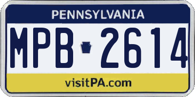 PA license plate MPB2614