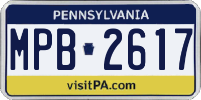 PA license plate MPB2617