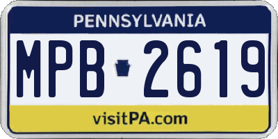 PA license plate MPB2619