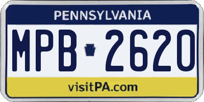 PA license plate MPB2620