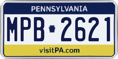 PA license plate MPB2621
