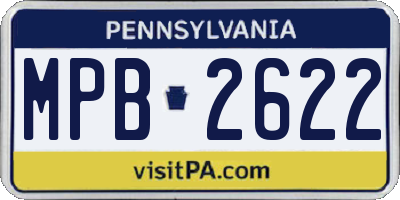 PA license plate MPB2622