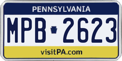 PA license plate MPB2623