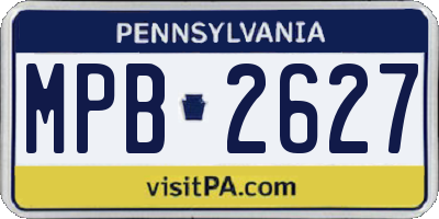 PA license plate MPB2627
