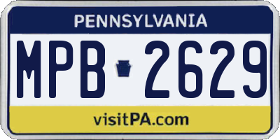 PA license plate MPB2629