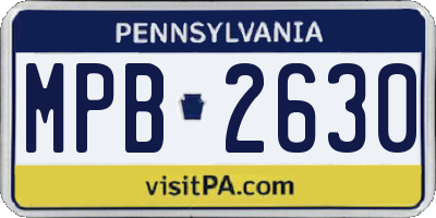 PA license plate MPB2630