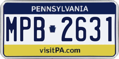 PA license plate MPB2631