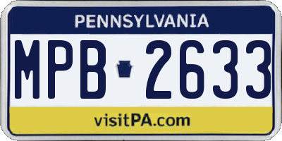 PA license plate MPB2633