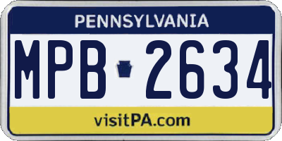 PA license plate MPB2634