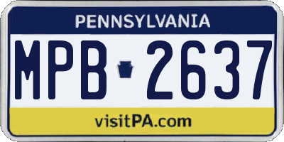PA license plate MPB2637