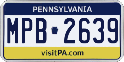 PA license plate MPB2639