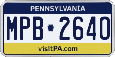 PA license plate MPB2640