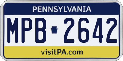 PA license plate MPB2642