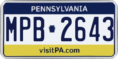 PA license plate MPB2643