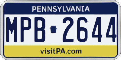 PA license plate MPB2644