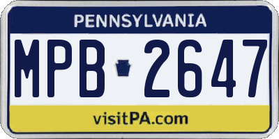 PA license plate MPB2647