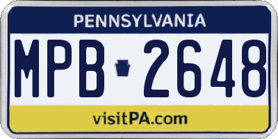 PA license plate MPB2648