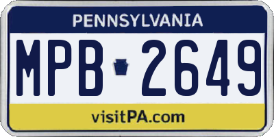 PA license plate MPB2649
