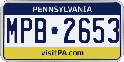 PA license plate MPB2653