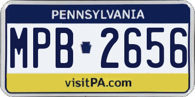 PA license plate MPB2656