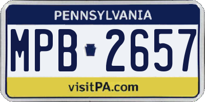 PA license plate MPB2657