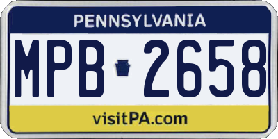 PA license plate MPB2658