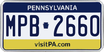 PA license plate MPB2660
