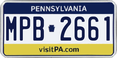 PA license plate MPB2661