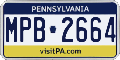 PA license plate MPB2664
