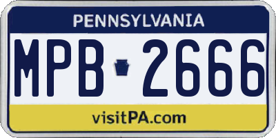 PA license plate MPB2666