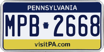 PA license plate MPB2668