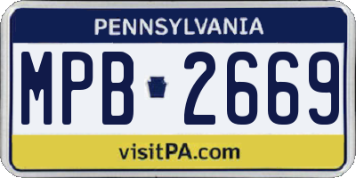 PA license plate MPB2669