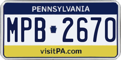 PA license plate MPB2670
