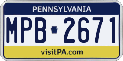 PA license plate MPB2671