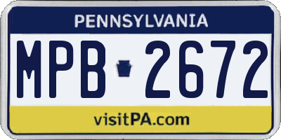 PA license plate MPB2672